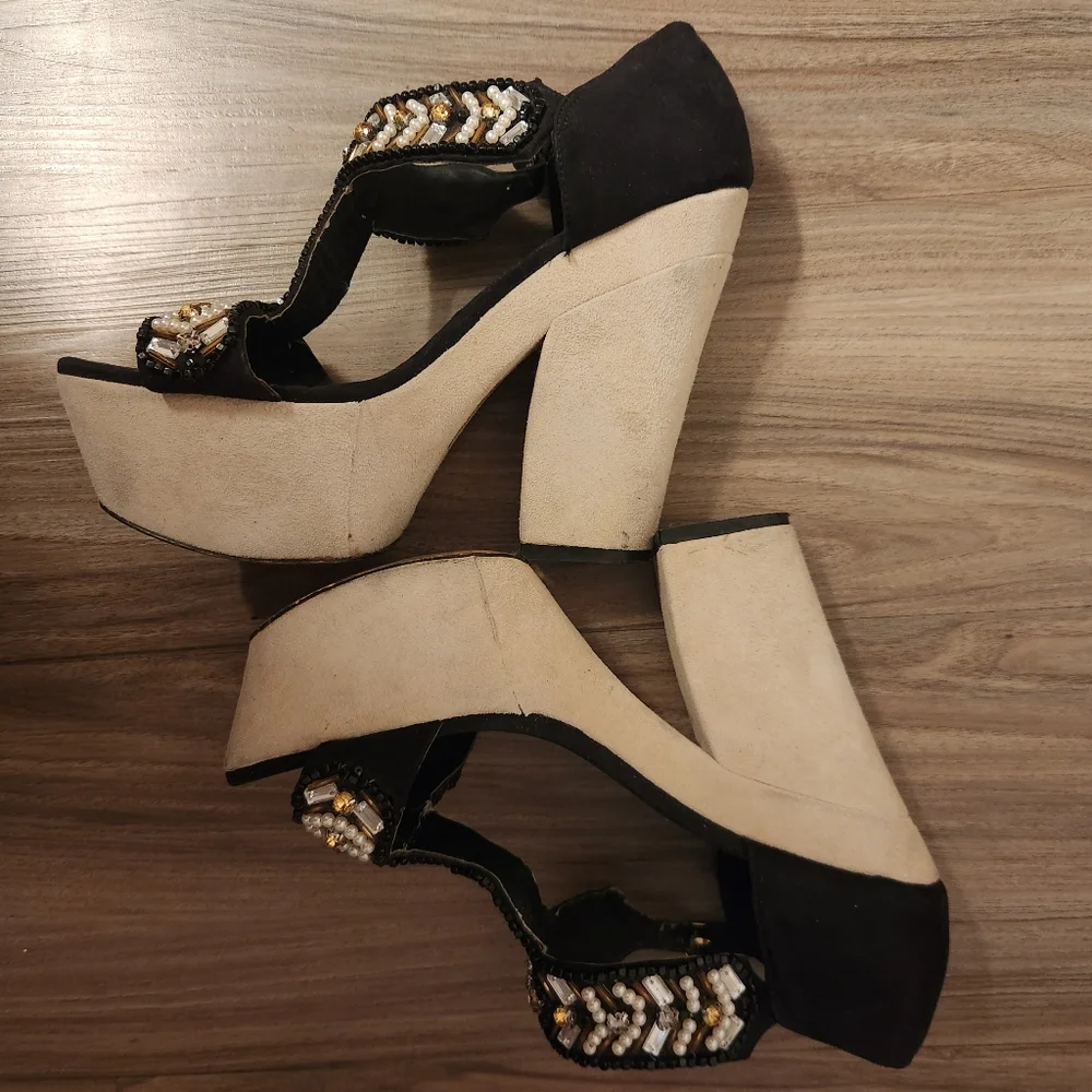 Topshop bejeweled platform heels size 6.5